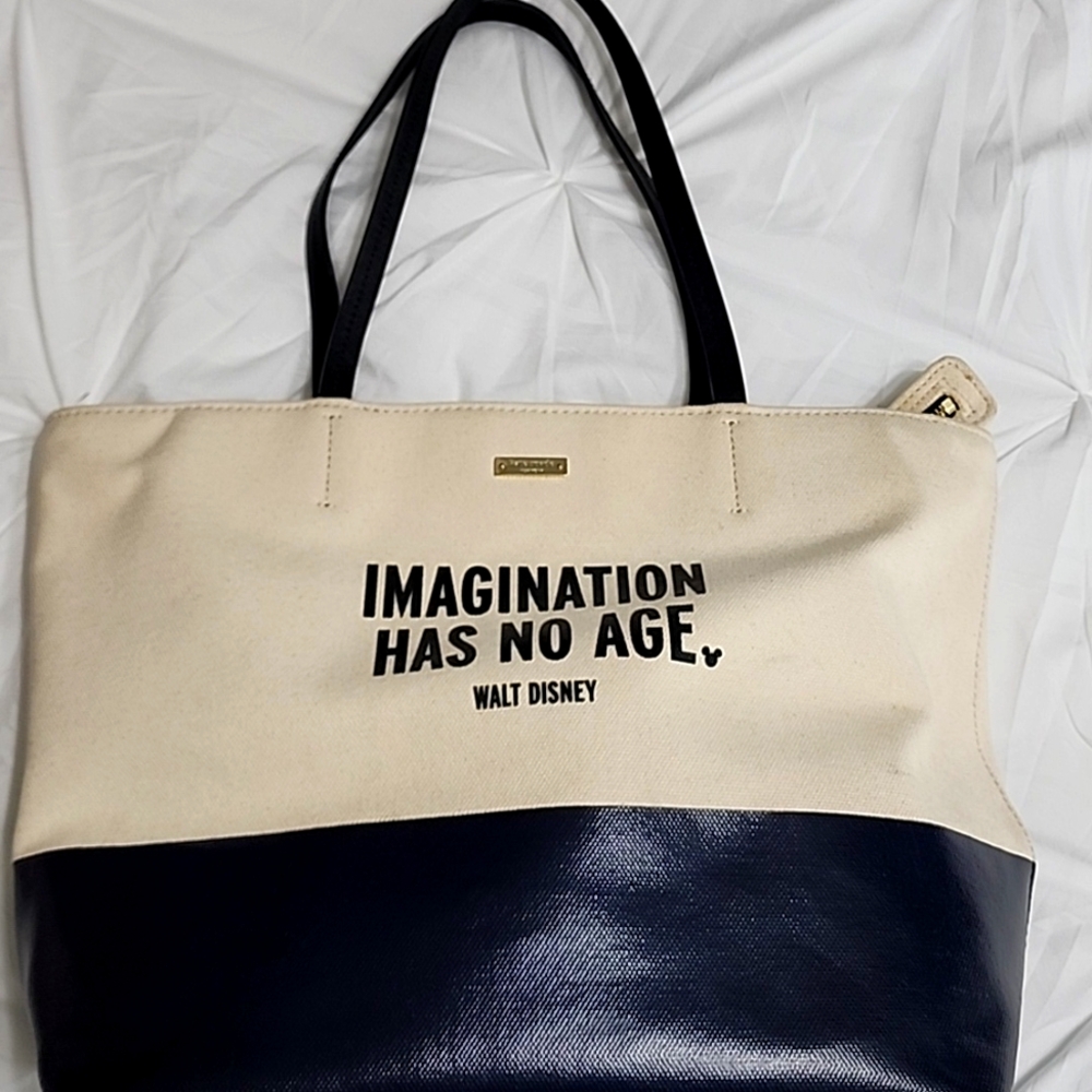 Disney Kate Spade Black and Cream Inspirational Tote